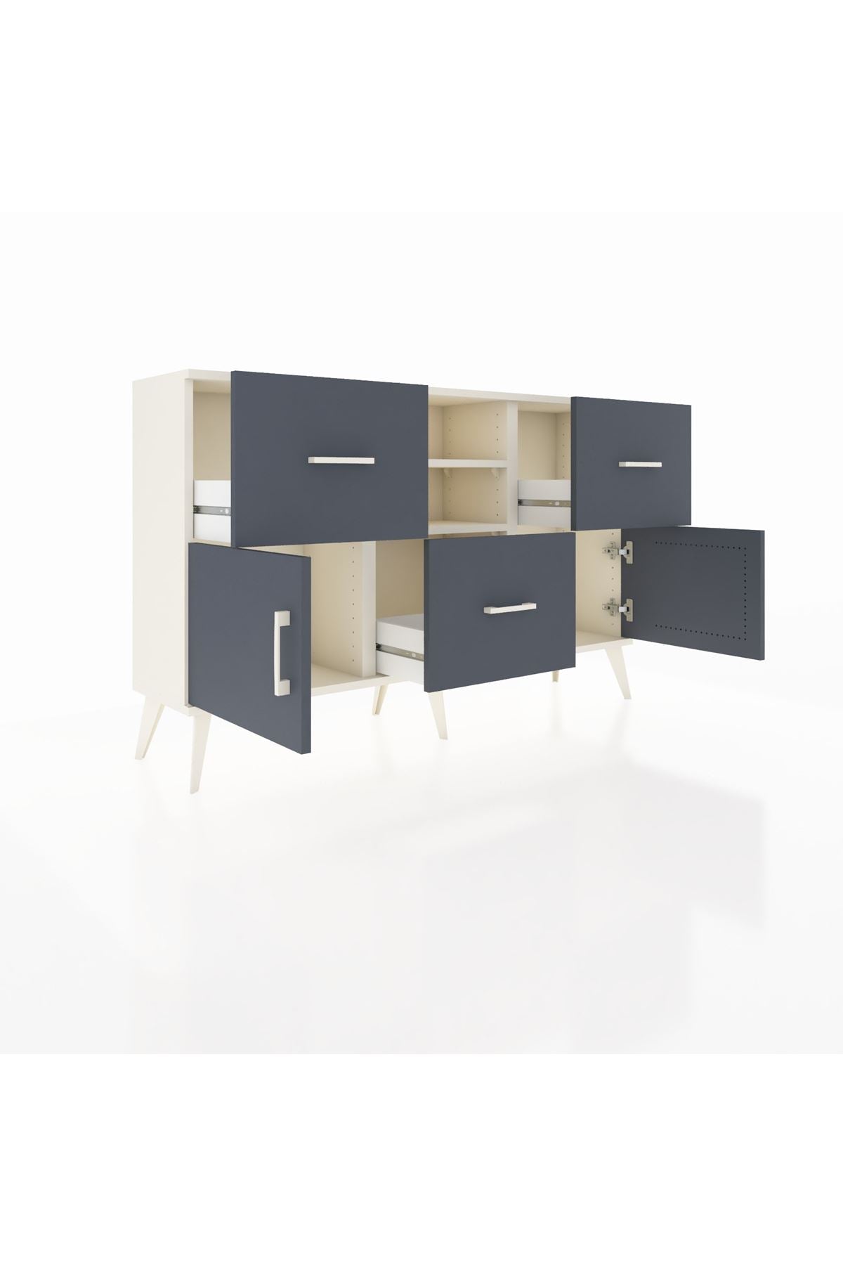 Arges Konsol 2 Raflı 3 Çekmeceli 2 Kapaklı 132x30x83 - S144M043V08A