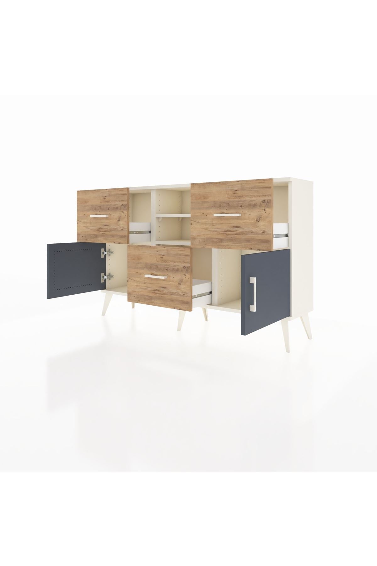Arges Konsol 2 Raflı 3 Çekmeceli 2 Kapaklı 132x30x83 - S144M043V09A
