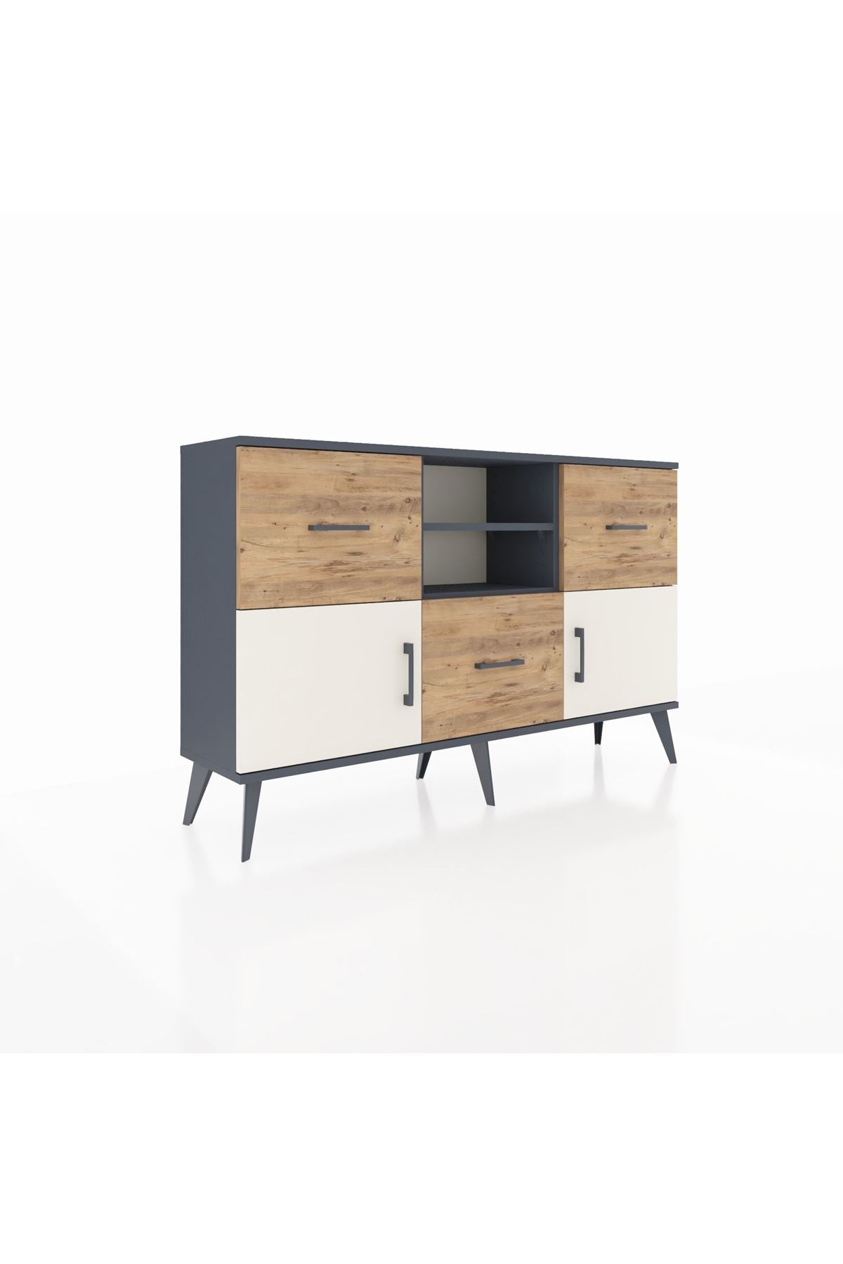 Arges Konsol 2 Raflı 3 Çekmeceli 2 Kapaklı 132x30x83 - S144M043V15A