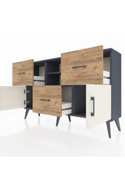 Arges Konsol 2 Raflı 3 Çekmeceli 2 Kapaklı 132x30x83 - S144M043V15A