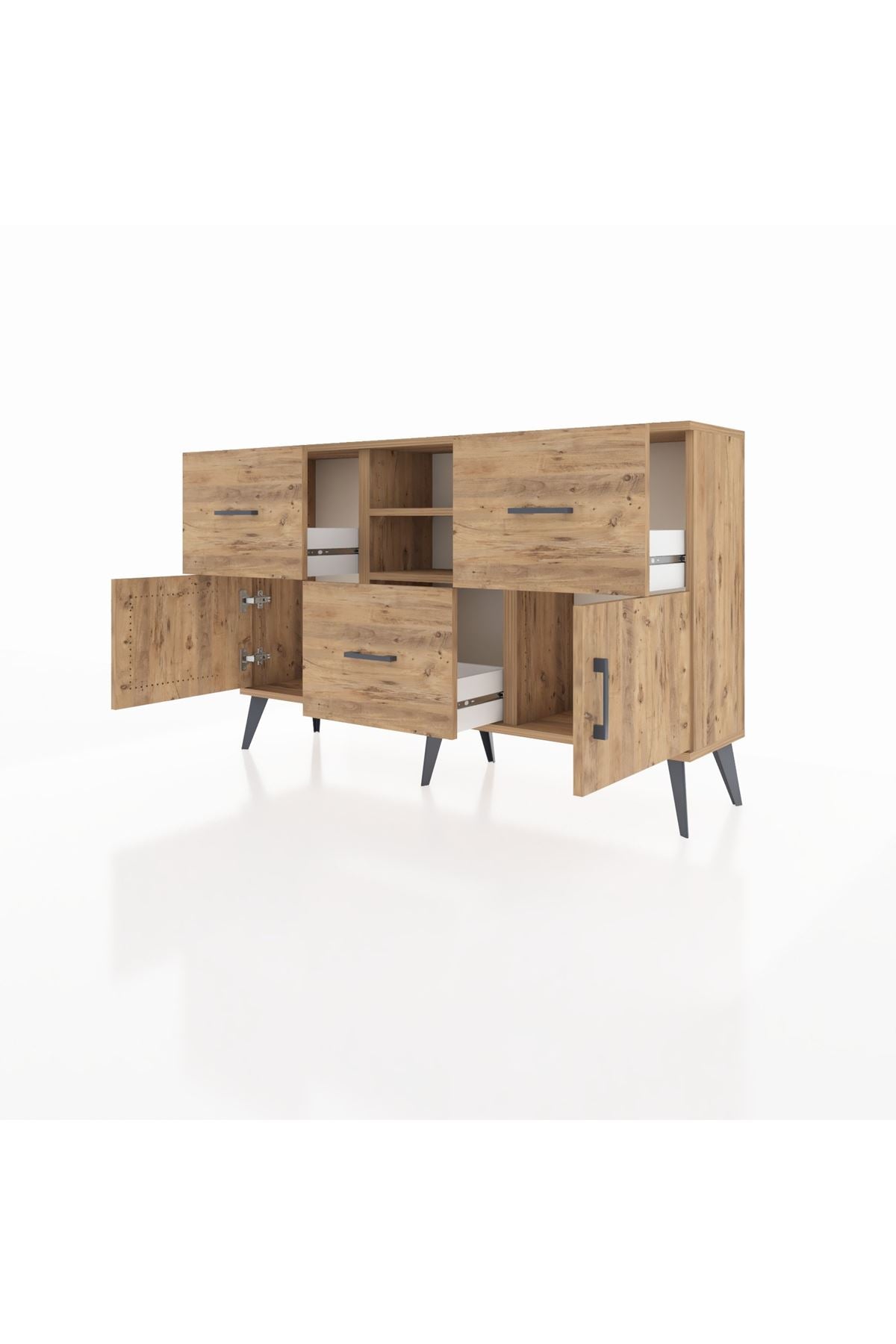 Arges Konsol 2 Raflı 3 Çekmeceli 2 Kapaklı 132x30x83 - S144M043V21A