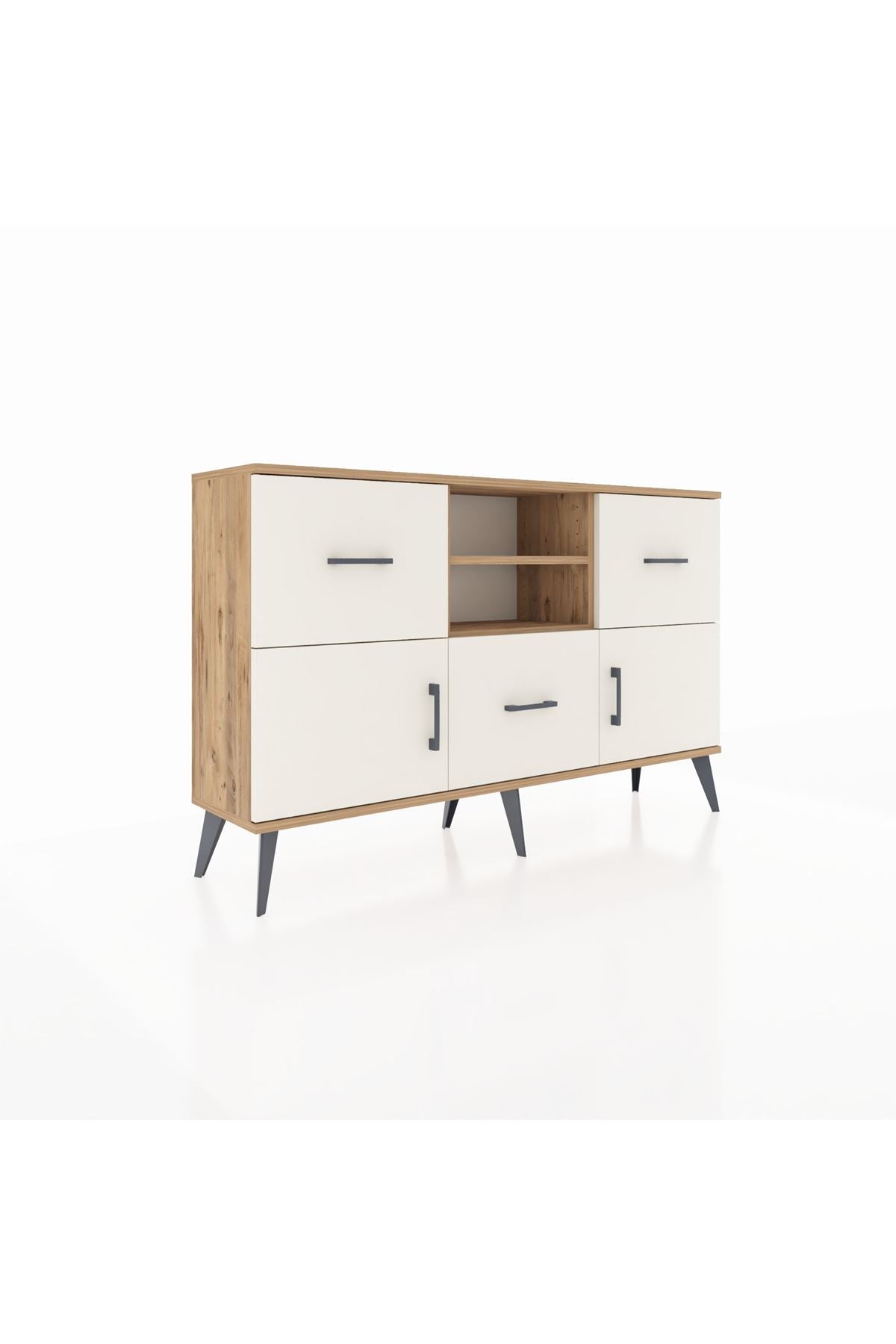 Arges Konsol 2 Raflı 3 Çekmeceli 2 Kapaklı 132x30x83 - S144M043V22A