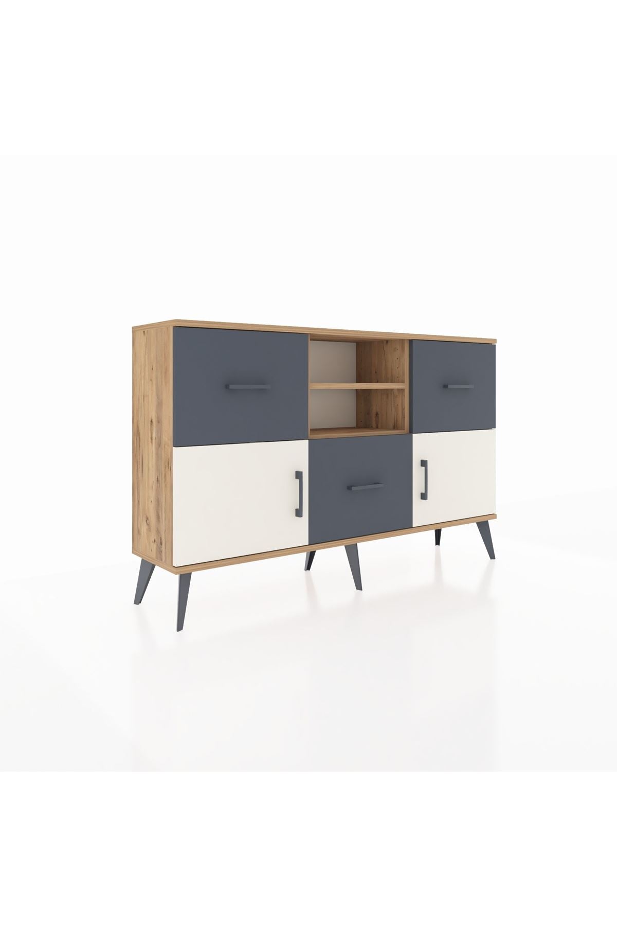 Arges Konsol 2 Raflı 3 Çekmeceli 2 Kapaklı 132x30x83 - S144M043V23A