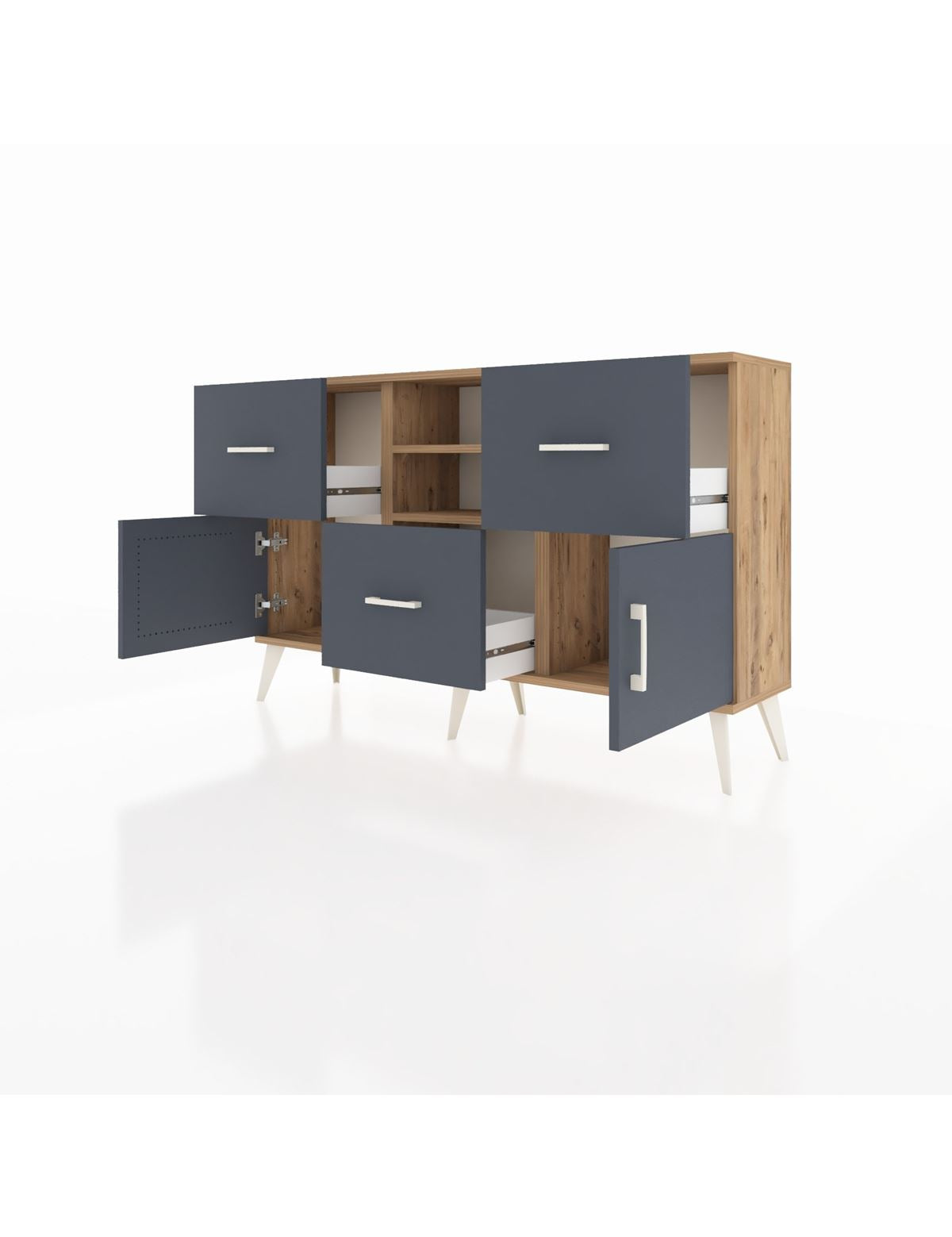 Arges Konsol 2 Raflı 3 Çekmeceli 2 Kapaklı 132x30x83 - S144M043V26A