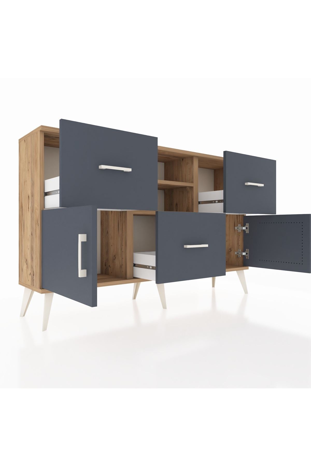 Arges Konsol 2 Raflı 3 Çekmeceli 2 Kapaklı 132x30x83 - S144M043V26A