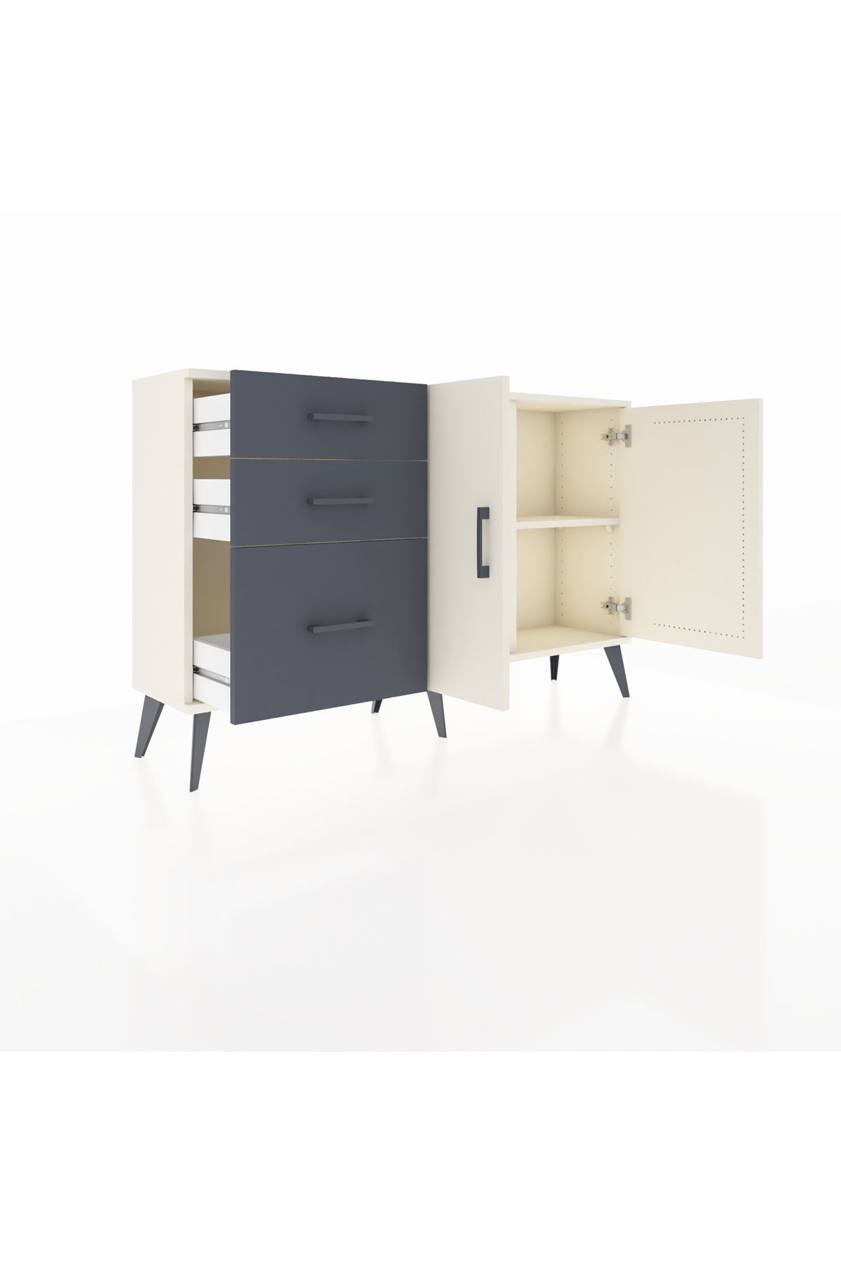 Arges Konsol 2 Raflı 3 Çekmeceli 2 Kapaklı 132x30x83 - S144M044V05A