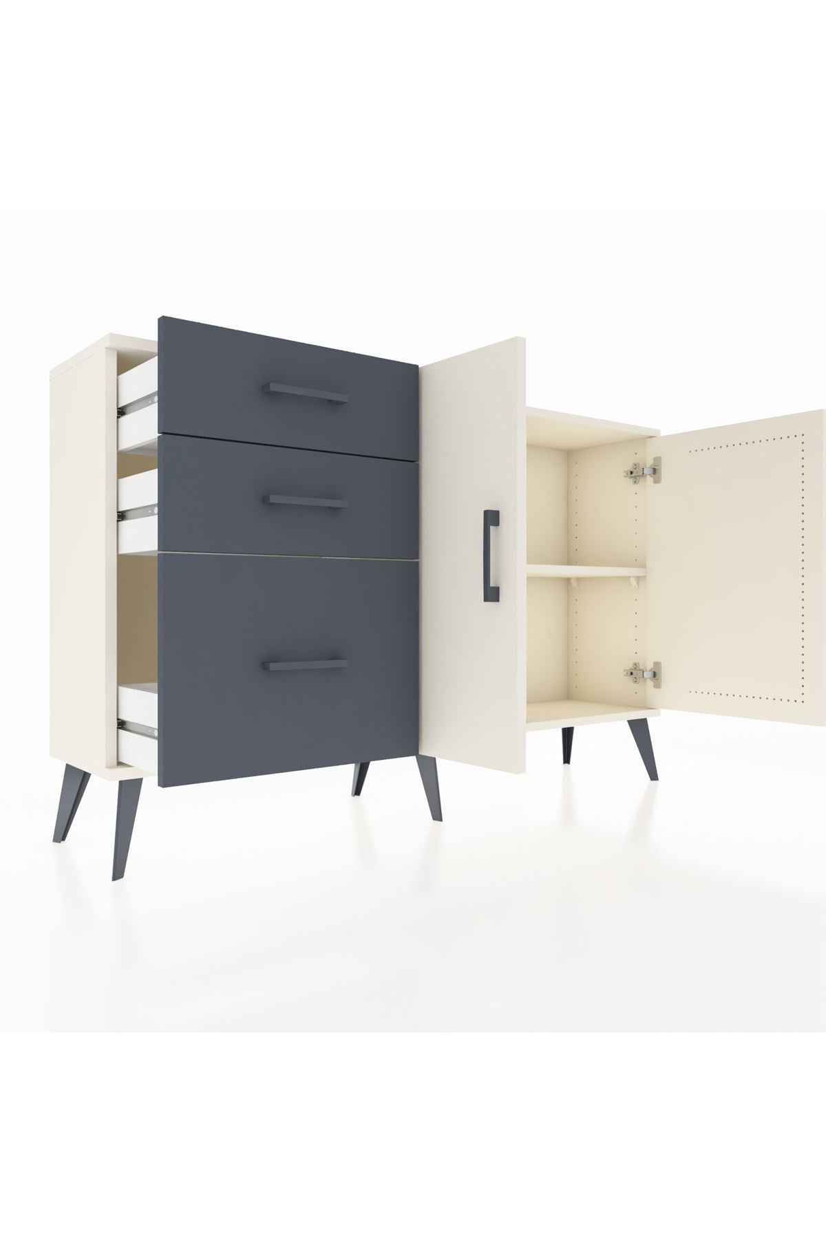 Arges Konsol 2 Raflı 3 Çekmeceli 2 Kapaklı 132x30x83 - S144M044V05A