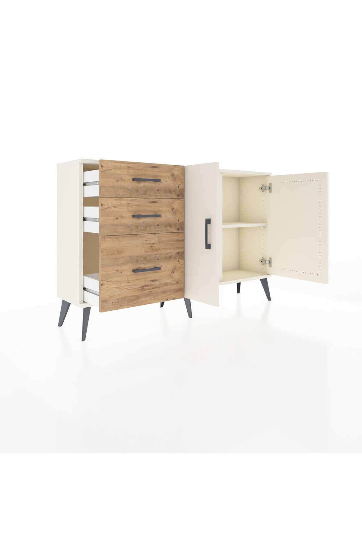 Arges Konsol 2 Raflı 3 Çekmeceli 2 Kapaklı 132x30x83 - S144M044V06A