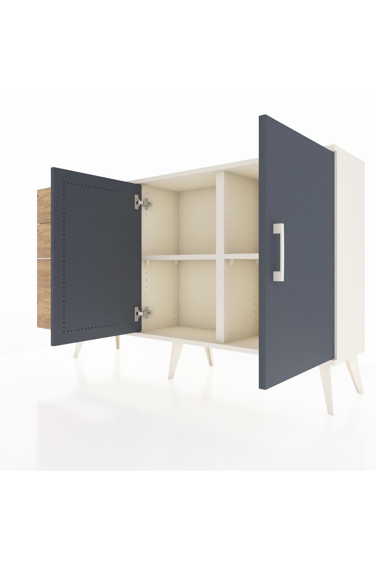 Arges Konsol 2 Raflı 3 Çekmeceli 2 Kapaklı 132x30x83 - S144M044V09A