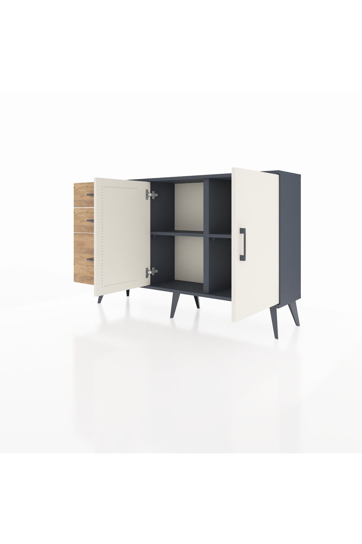 Arges Konsol 2 Raflı 3 Çekmeceli 2 Kapaklı 132x30x83 - S144M044V15A