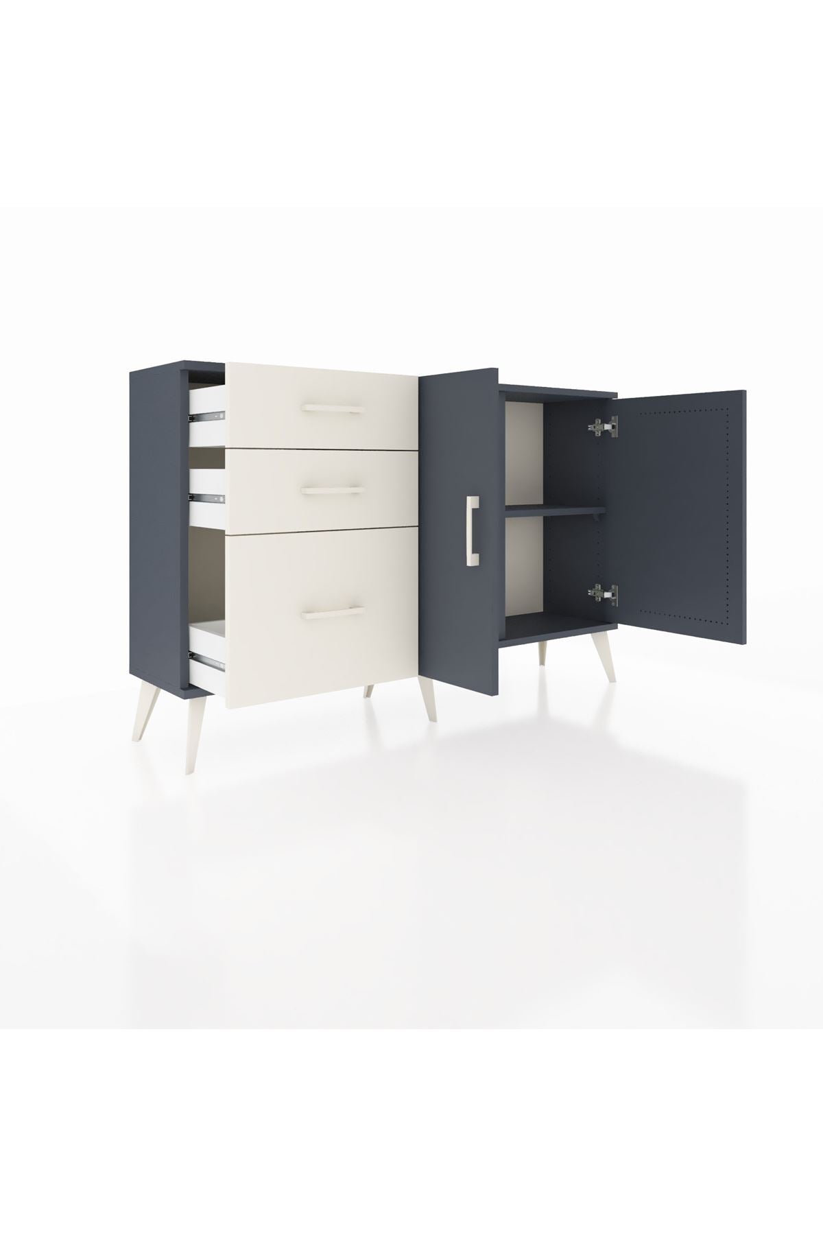 Arges Konsol 2 Raflı 3 Çekmeceli 2 Kapaklı 132x30x83 - S144M044V16A