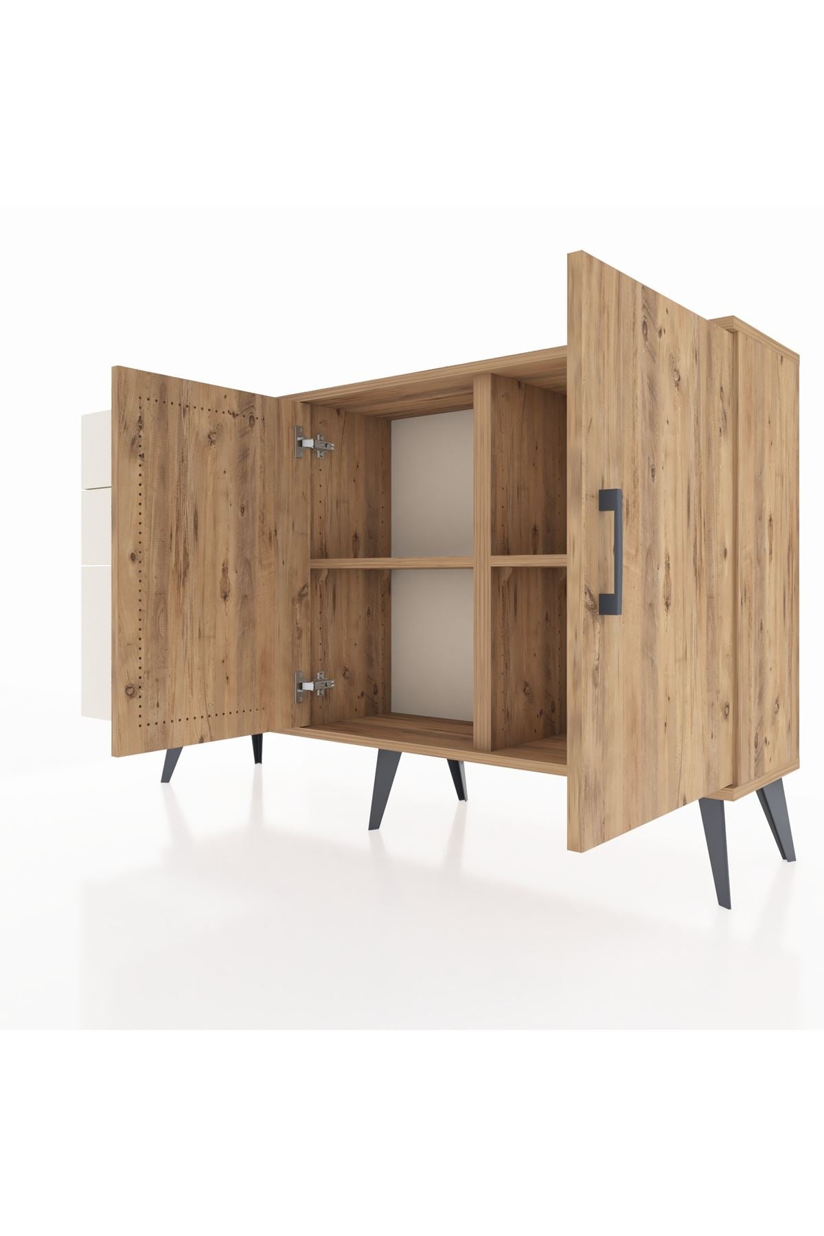 Arges Konsol 2 Raflı 3 Çekmeceli 2 Kapaklı 132x30x83 - S144M044V19A