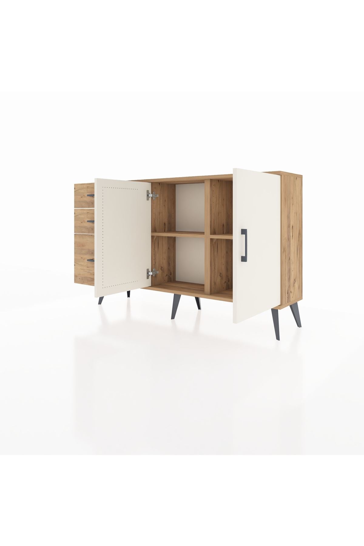 Arges Konsol 2 Raflı 3 Çekmeceli 2 Kapaklı 132x30x83 - S144M044V24A