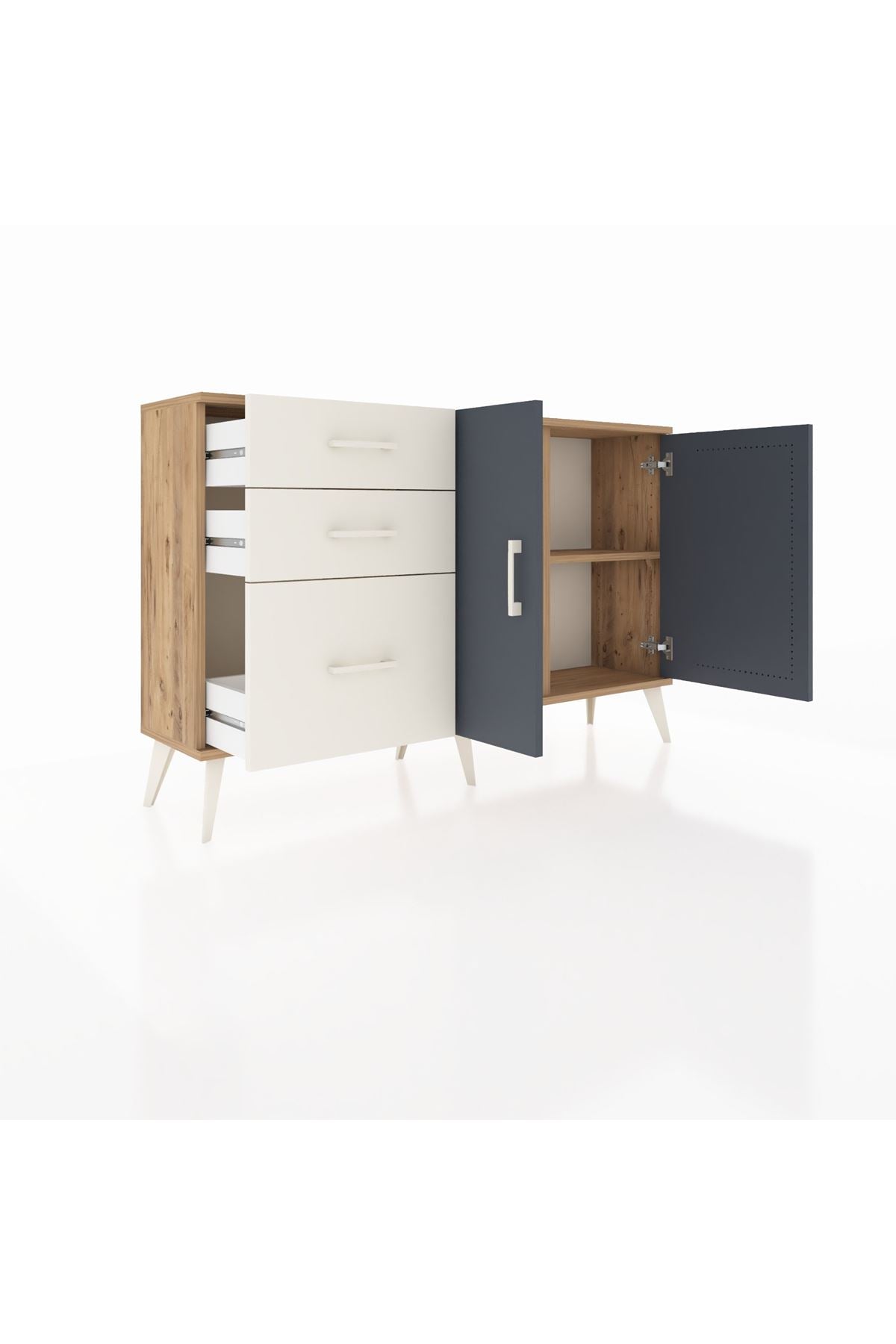 Arges Konsol 2 Raflı 3 Çekmeceli 2 Kapaklı 132x30x83 - S144M044V25A