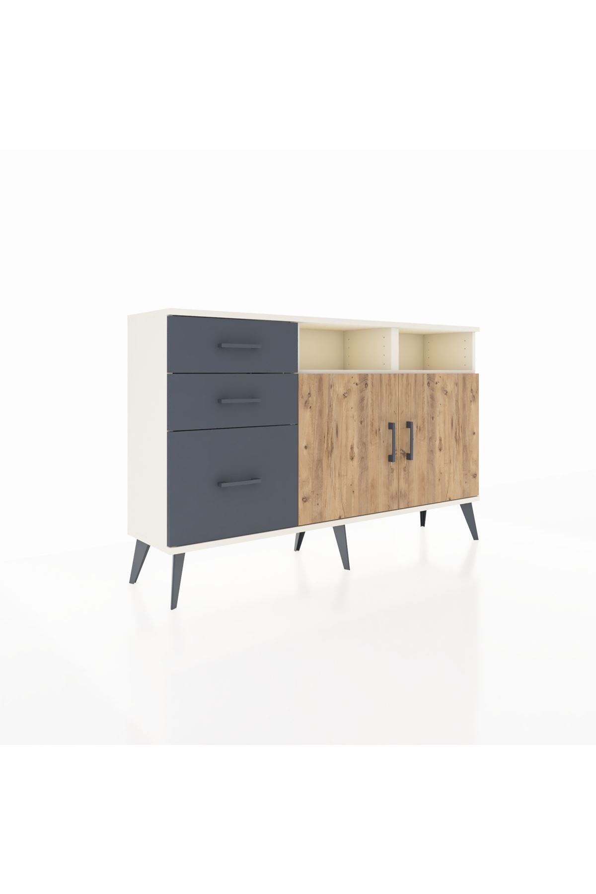 Arges Konsol 4 Raflı 3 Çekmeceli 2 Kapaklı 132x30x83 - S144M045V02A