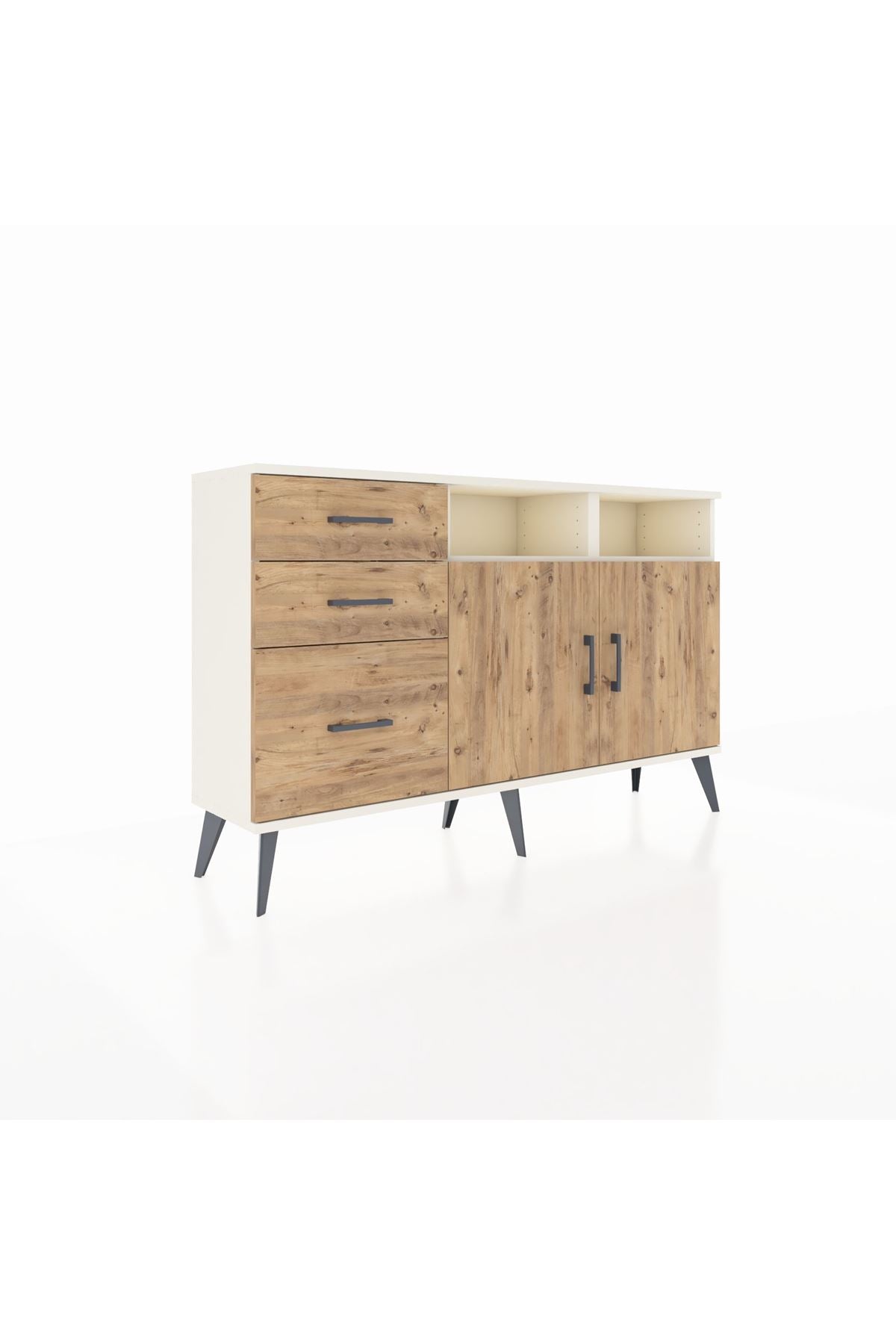 Arges Konsol 4 Raflı 3 Çekmeceli 2 Kapaklı 132x30x83 - S144M045V03A