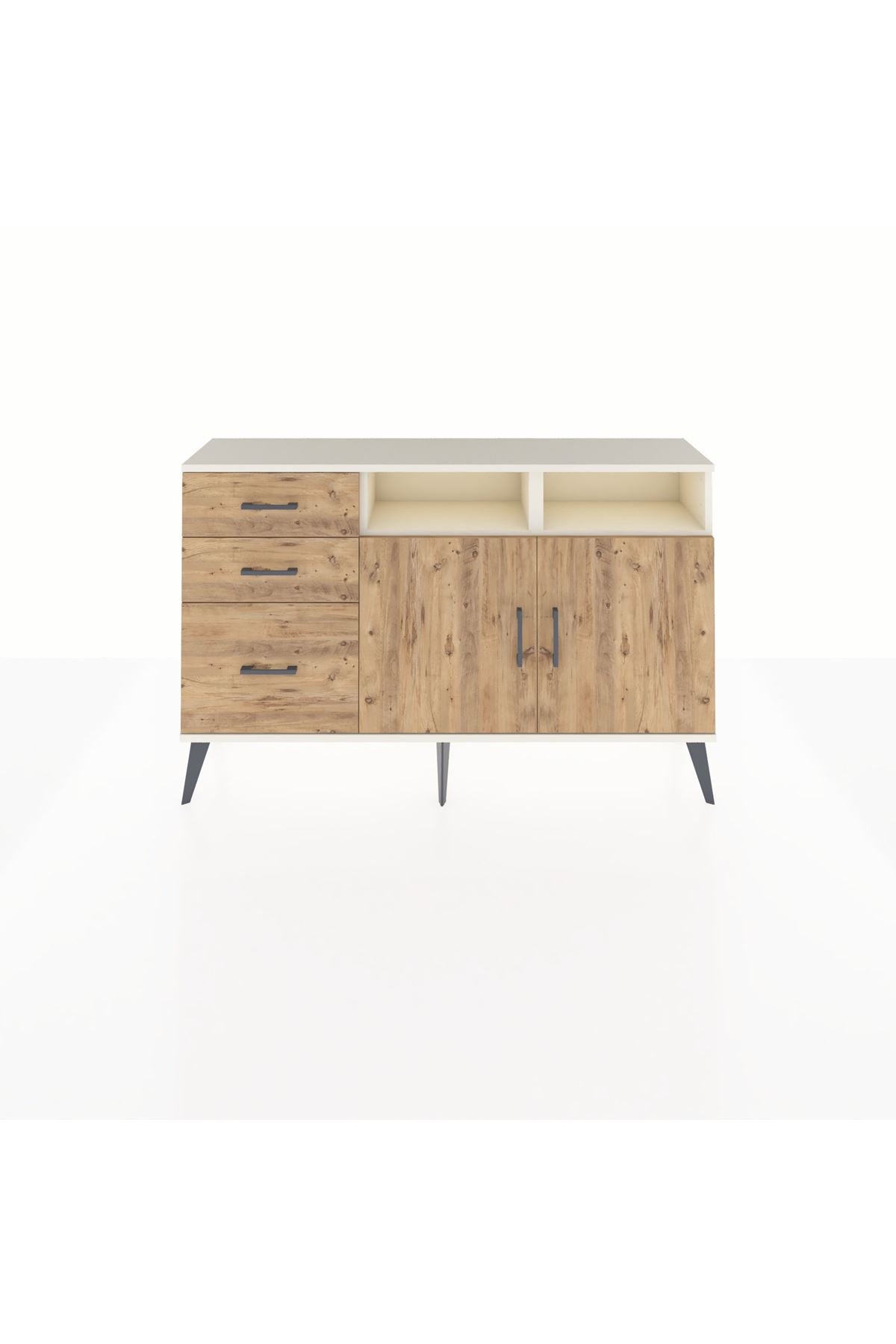 Arges Konsol 4 Raflı 3 Çekmeceli 2 Kapaklı 132x30x83 - S144M045V03A