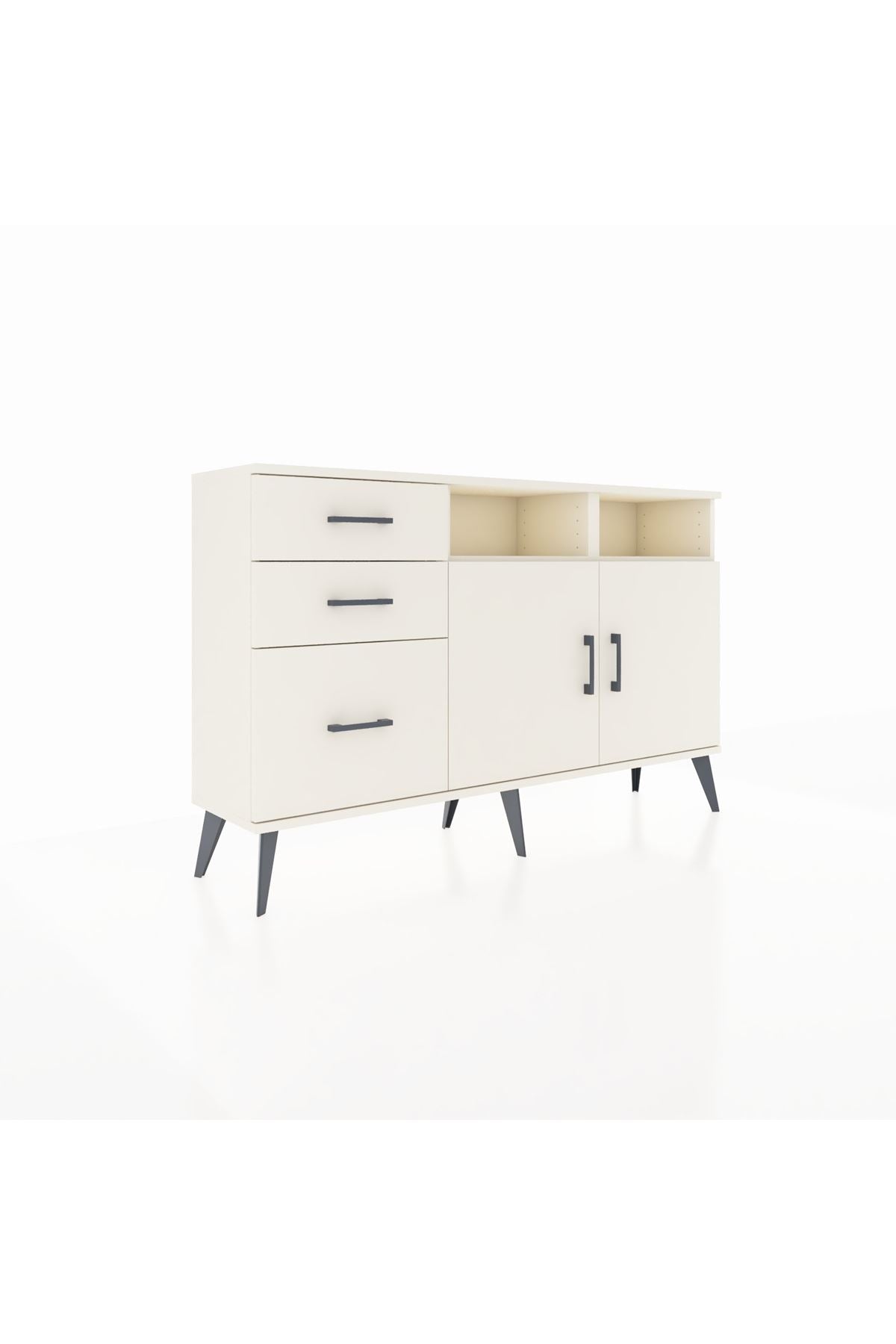 Arges Konsol 4 Raflı 3 Çekmeceli 2 Kapaklı 132x30x83 - S144M045V04A