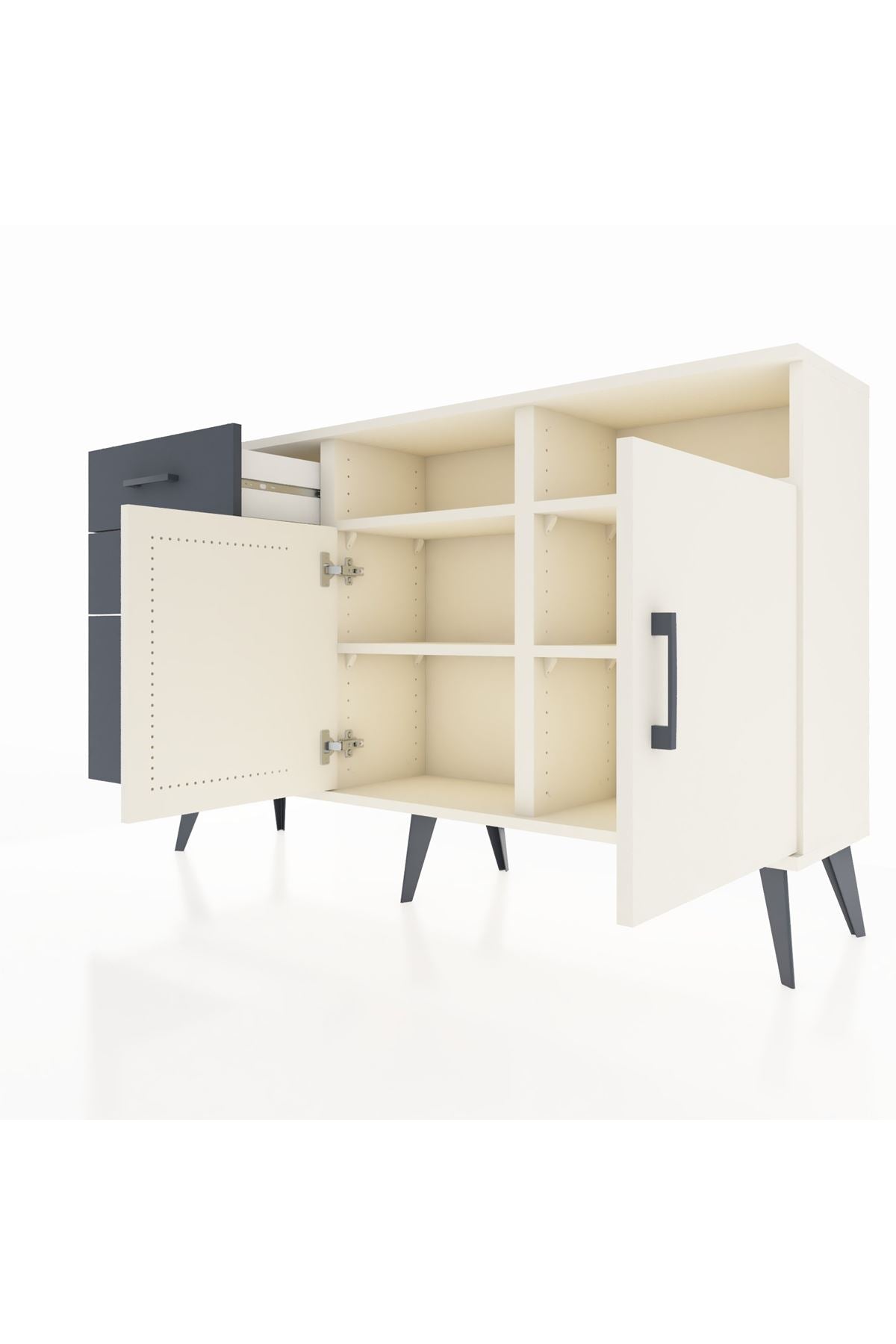 Arges Konsol 4 Raflı 3 Çekmeceli 2 Kapaklı 132x30x83 - S144M045V05A