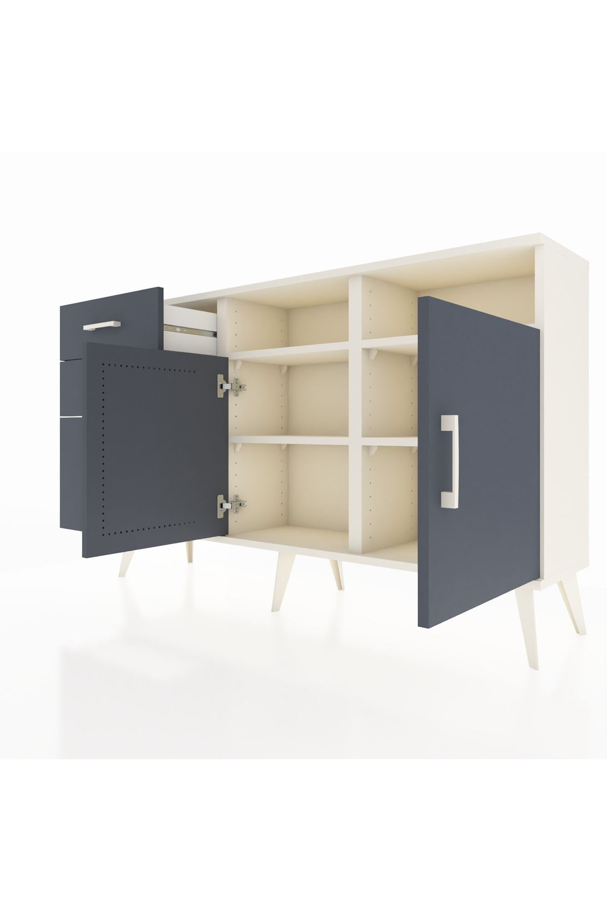 Arges Konsol 4 Raflı 3 Çekmeceli 2 Kapaklı 132x30x83 - S144M045V08A