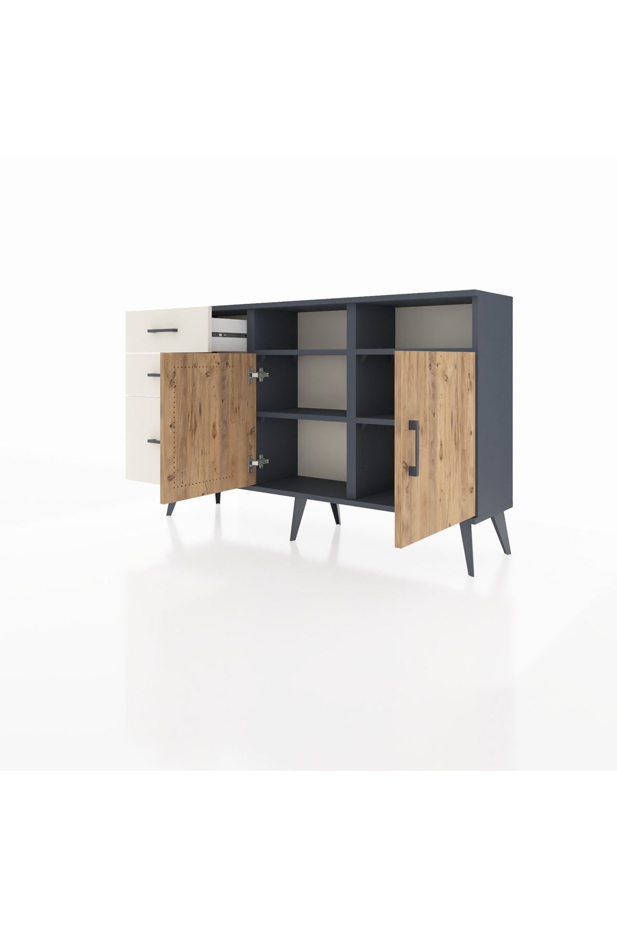 Arges Konsol 4 Raflı 3 Çekmeceli 2 Kapaklı 132x30x83 - S144M045V10A