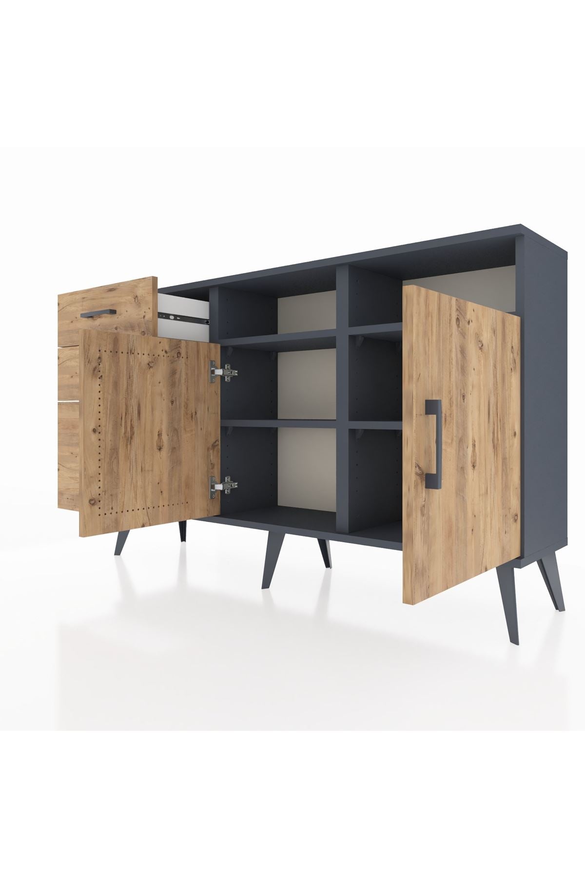 Arges Konsol 4 Raflı 3 Çekmeceli 2 Kapaklı 132x30x83 - S144M045V12A