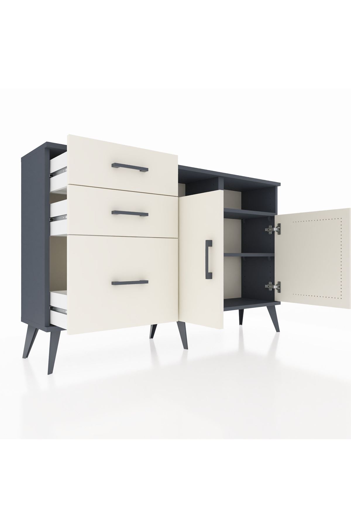 Arges Konsol 4 Raflı 3 Çekmeceli 2 Kapaklı 132x30x83 - S144M045V13A