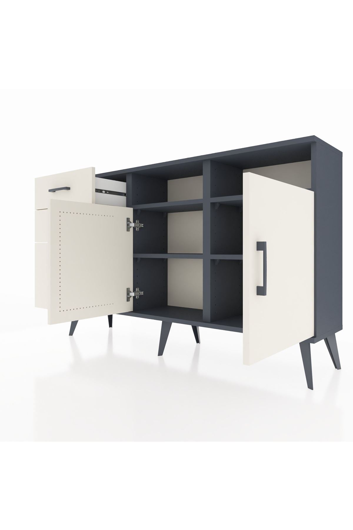 Arges Konsol 4 Raflı 3 Çekmeceli 2 Kapaklı 132x30x83 - S144M045V13A