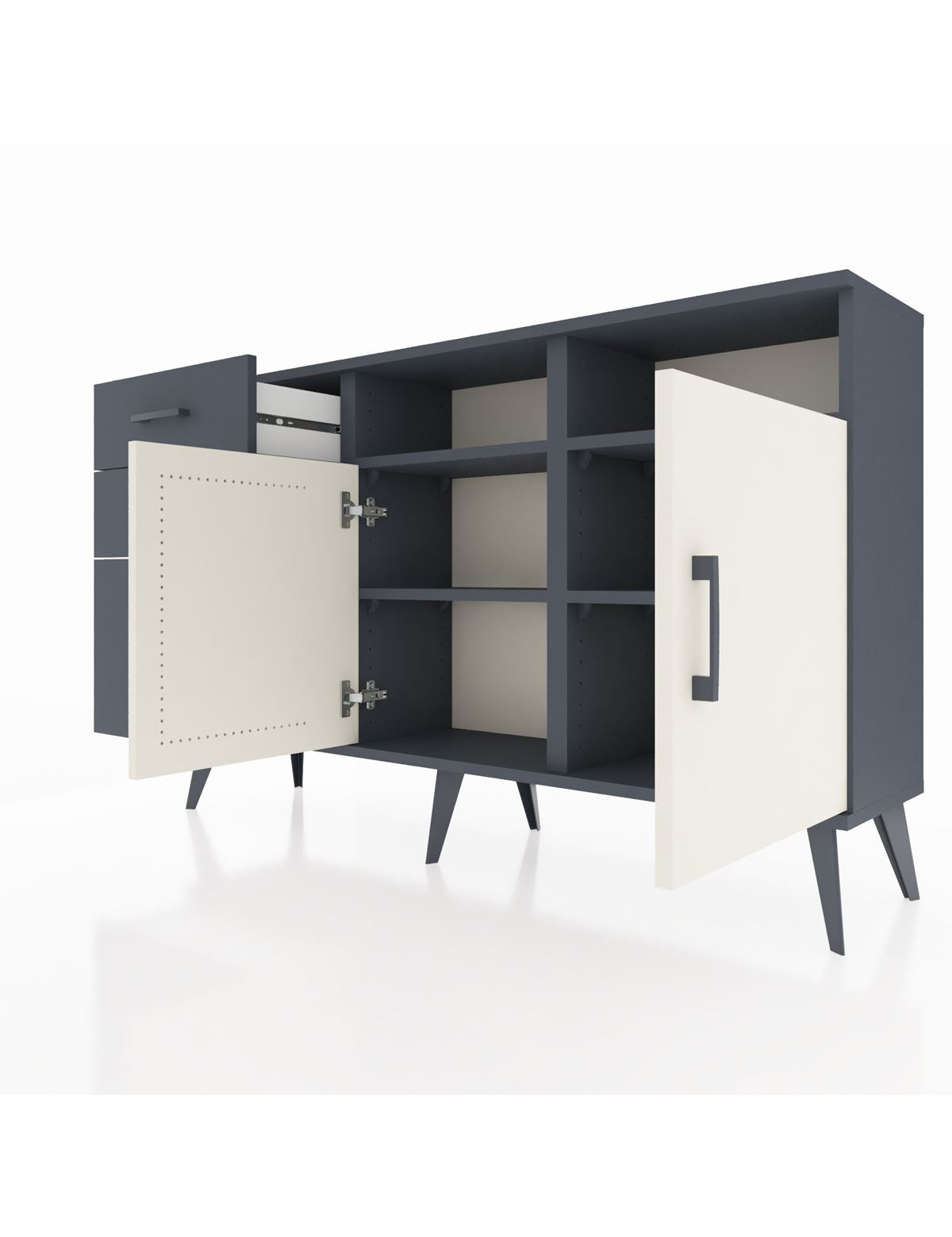 Arges Konsol 4 Raflı 3 Çekmeceli 2 Kapaklı 132x30x83 - S144M045V14A