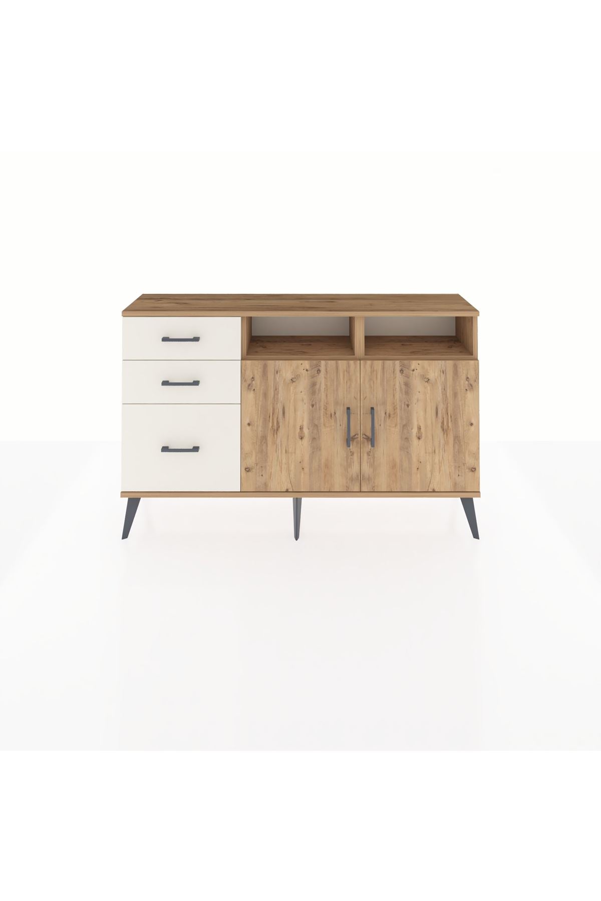 Arges Konsol 4 Raflı 3 Çekmeceli 2 Kapaklı 132x30x83 - S144M045V19A