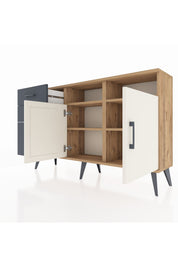 Arges Konsol 4 Raflı 3 Çekmeceli 2 Kapaklı 132x30x83 - S144M045V23A