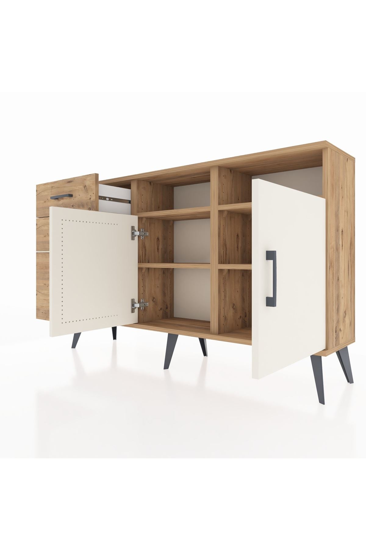 Arges Konsol 4 Raflı 3 Çekmeceli 2 Kapaklı 132x30x83 - S144M045V24A