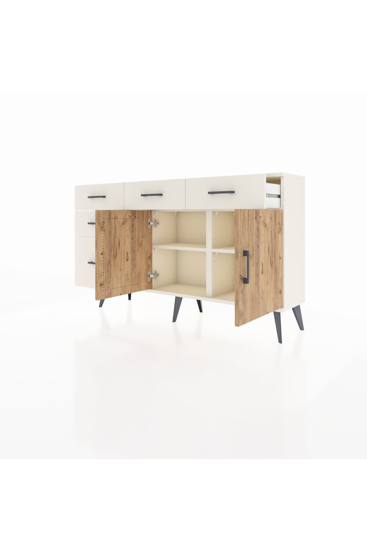 Arges Konsol 2 Raflı 5 Çekmeceli 2 Kapaklı 132x30x83 - S144M046V01A
