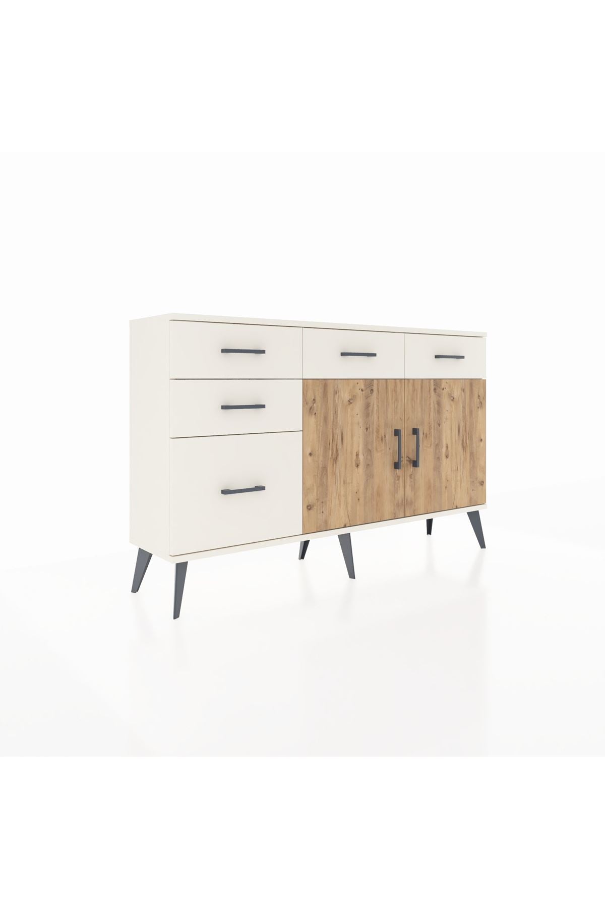 Arges Konsol 2 Raflı 5 Çekmeceli 2 Kapaklı 132x30x83 - S144M046V01A