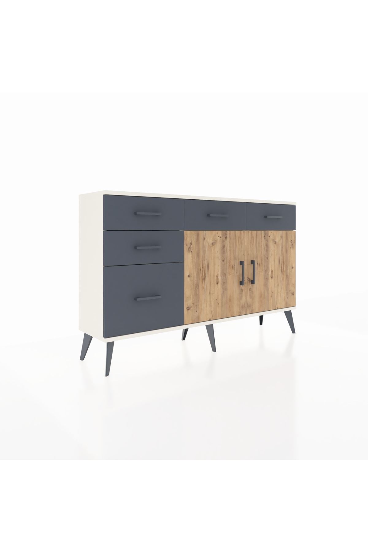 Arges Konsol 2 Raflı 5 Çekmeceli 2 Kapaklı 132x30x83 - S144M046V02A