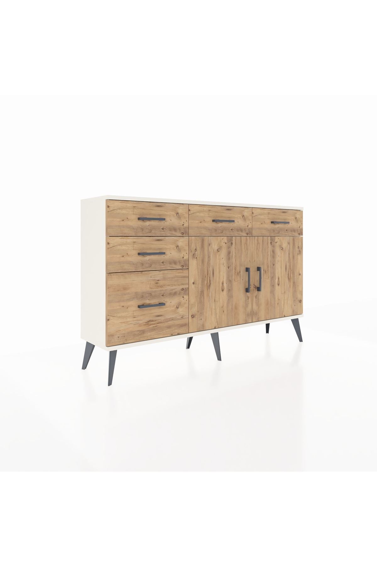 Arges Konsol 2 Raflı 5 Çekmeceli 2 Kapaklı 132x30x83 - S144M046V03A