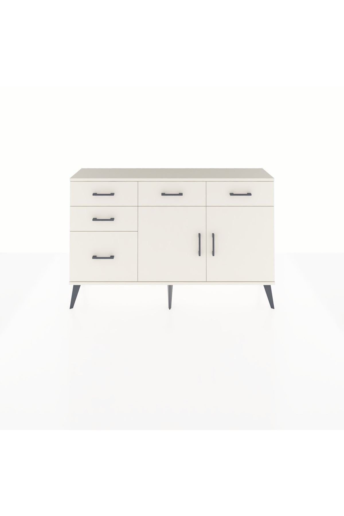 Arges Konsol 2 Raflı 5 Çekmeceli 2 Kapaklı 132x30x83 - S144M046V04A