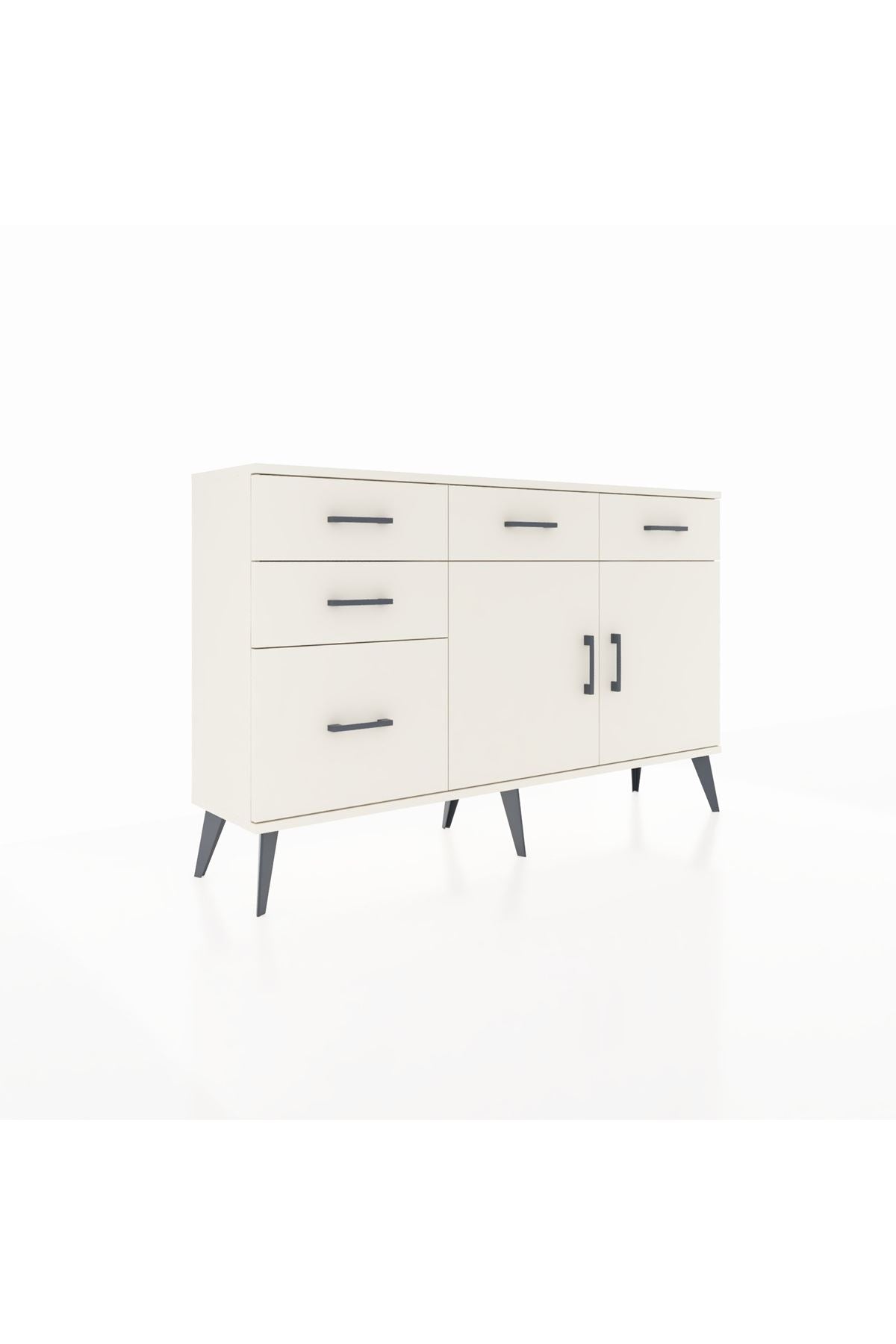 Arges Konsol 2 Raflı 5 Çekmeceli 2 Kapaklı 132x30x83 - S144M046V04A