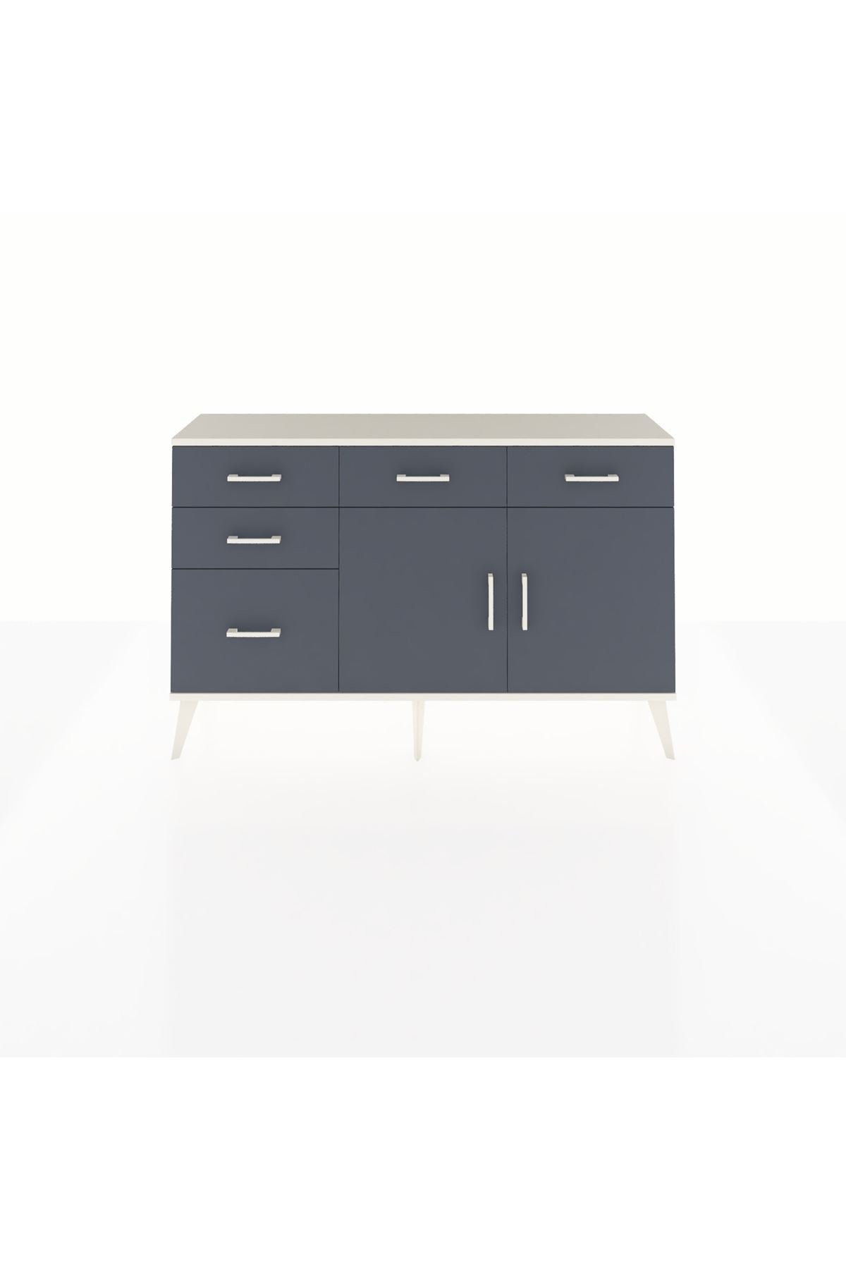 Arges Konsol 2 Raflı 5 Çekmeceli 2 Kapaklı 132x30x83 - S144M046V08A