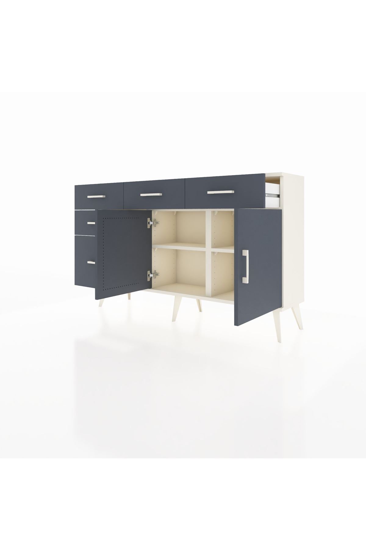 Arges Konsol 2 Raflı 5 Çekmeceli 2 Kapaklı 132x30x83 - S144M046V08A