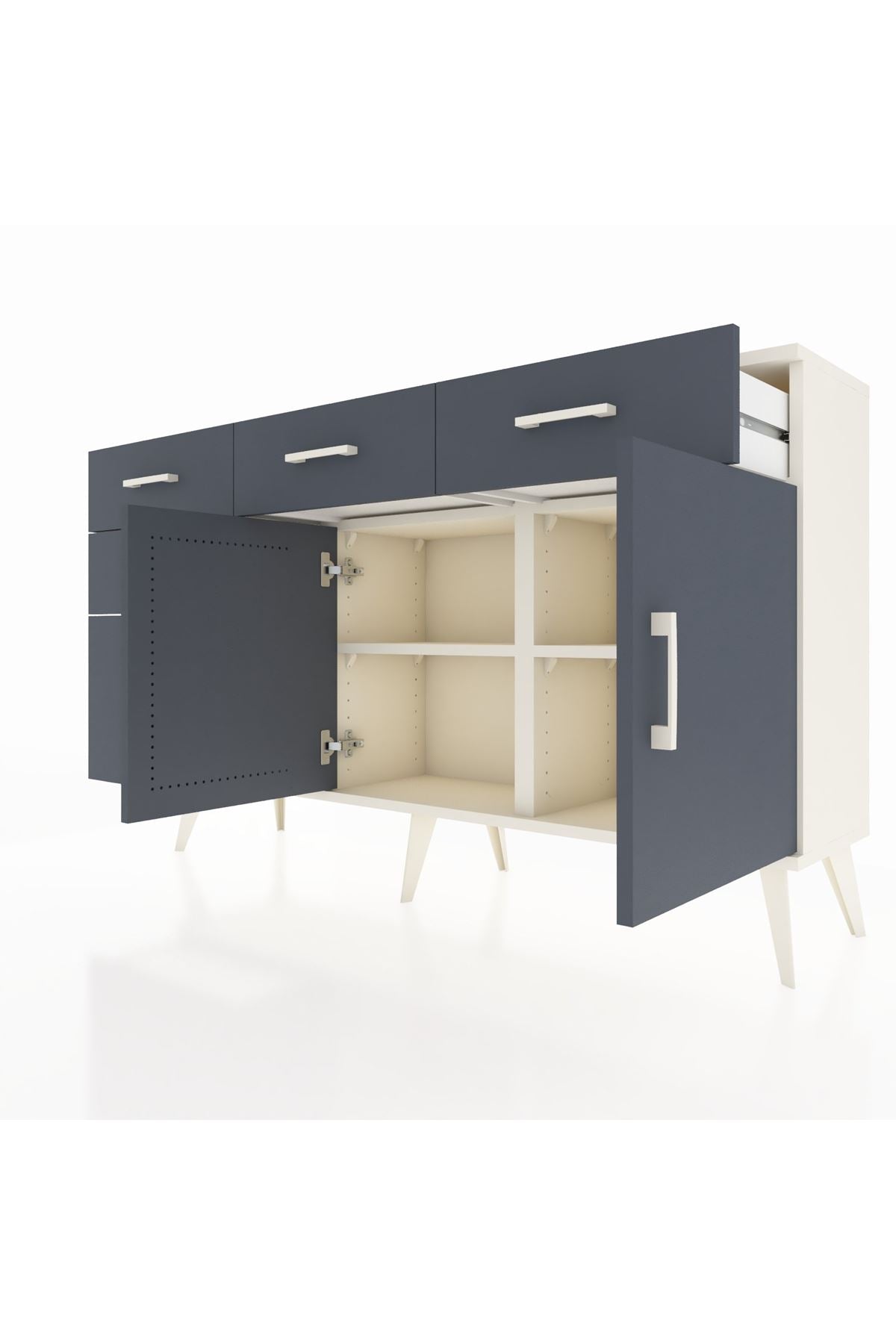 Arges Konsol 2 Raflı 5 Çekmeceli 2 Kapaklı 132x30x83 - S144M046V08A