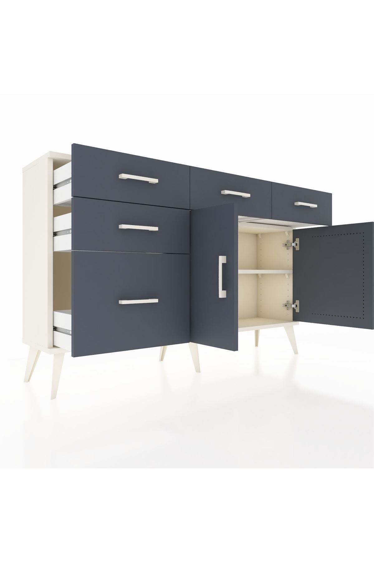 Arges Konsol 2 Raflı 5 Çekmeceli 2 Kapaklı 132x30x83 - S144M046V08A