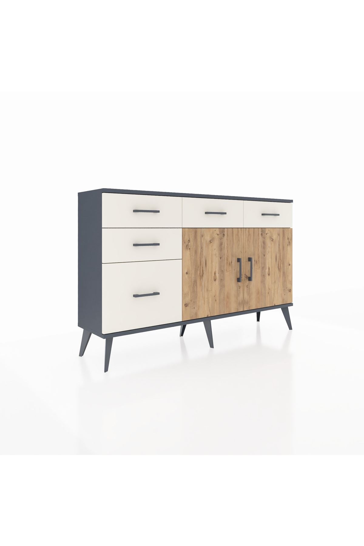Arges Konsol 2 Raflı 5 Çekmeceli 2 Kapaklı 132x30x83 - S144M046V10A