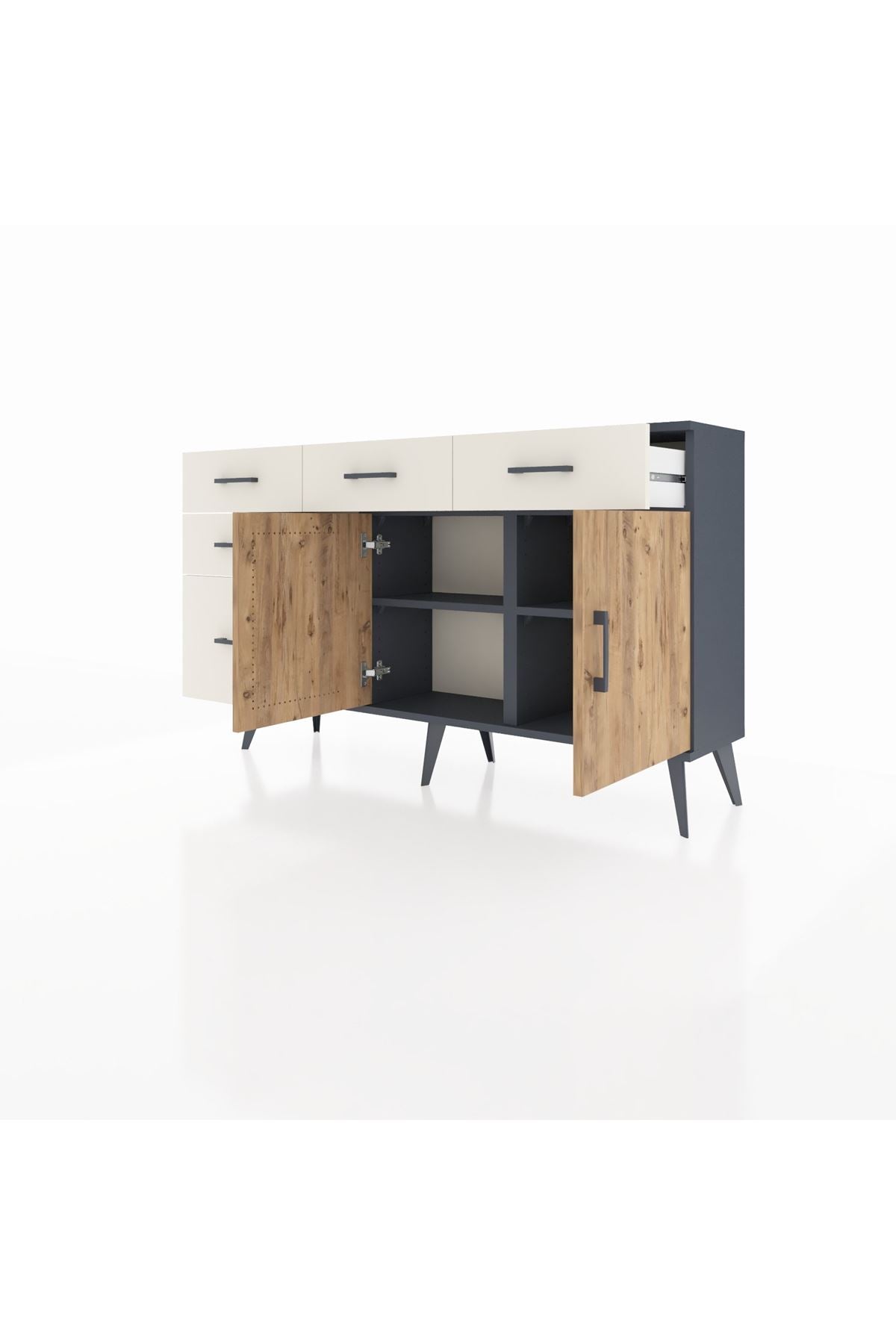 Arges Konsol 2 Raflı 5 Çekmeceli 2 Kapaklı 132x30x83 - S144M046V10A