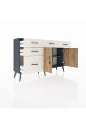 Arges Konsol 2 Raflı 5 Çekmeceli 2 Kapaklı 132x30x83 - S144M046V10A