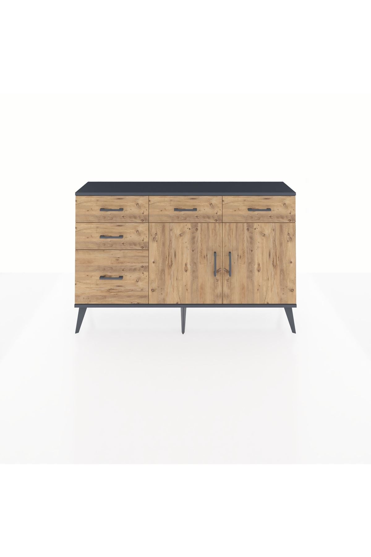 Arges Konsol 2 Raflı 5 Çekmeceli 2 Kapaklı 132x30x83 - S144M046V12A