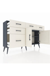 Arges Konsol 2 Raflı 5 Çekmeceli 2 Kapaklı 132x30x83 - S144M046V13A
