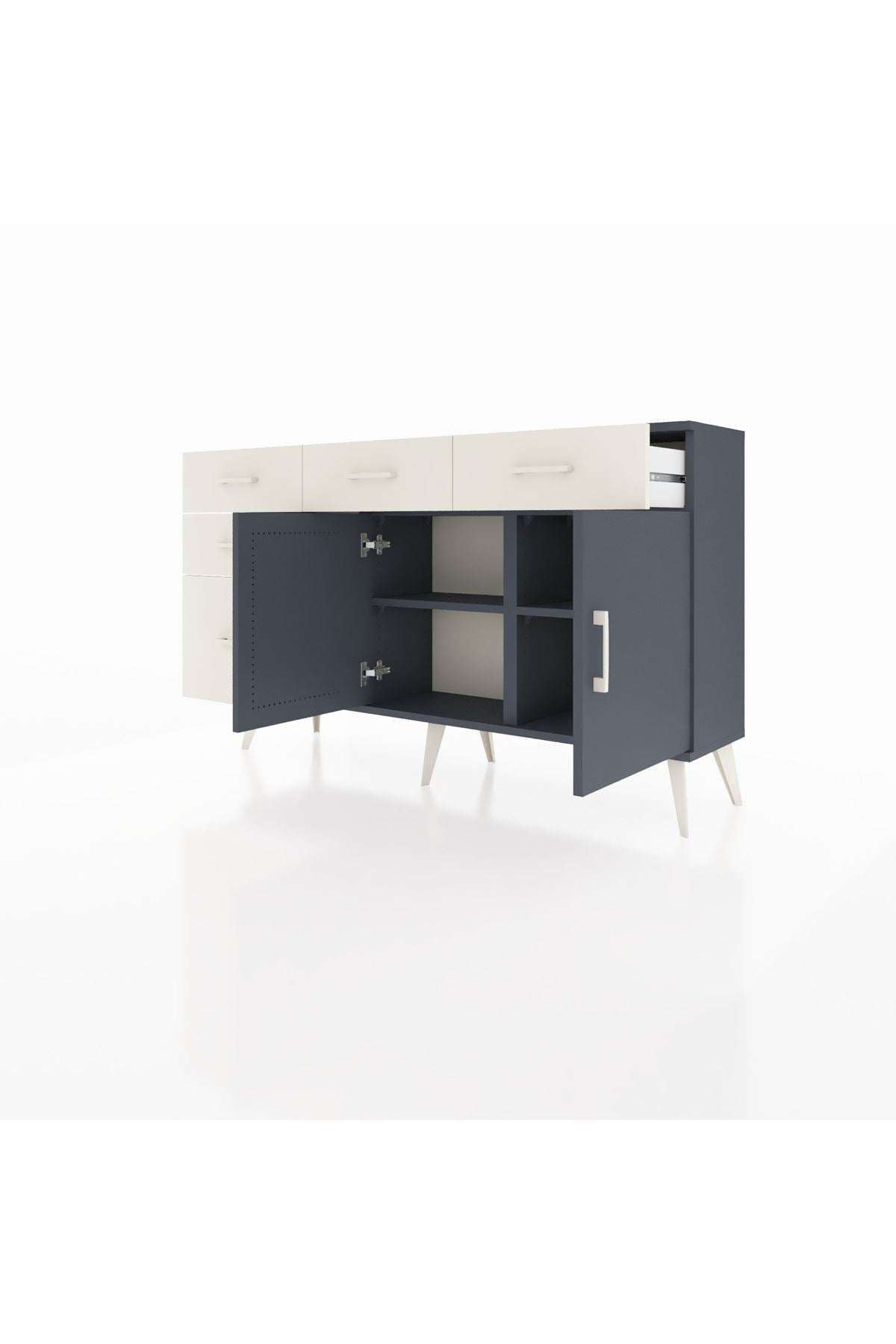 Arges Konsol 2 Raflı 5 Çekmeceli 2 Kapaklı 132x30x83 - S144M046V16A