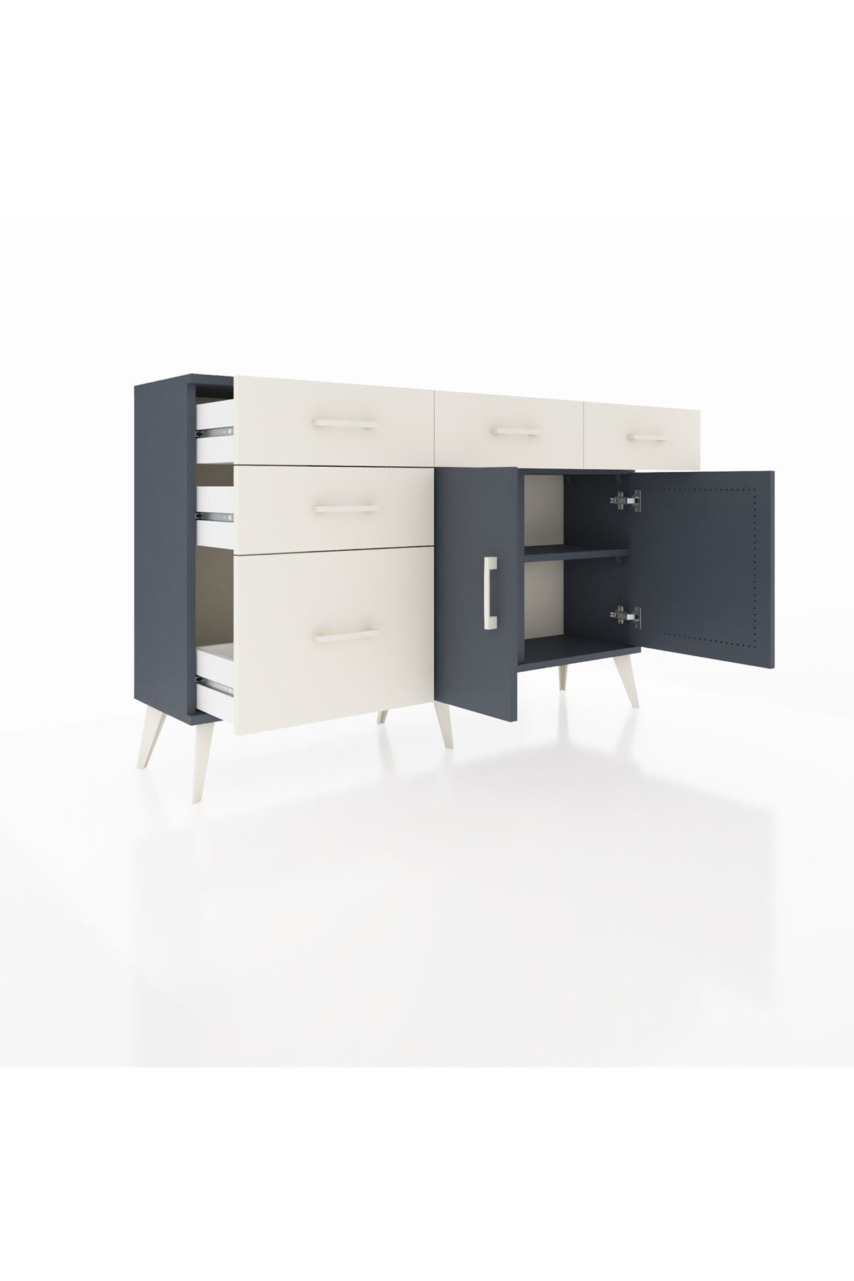 Arges Konsol 2 Raflı 5 Çekmeceli 2 Kapaklı 132x30x83 - S144M046V16A