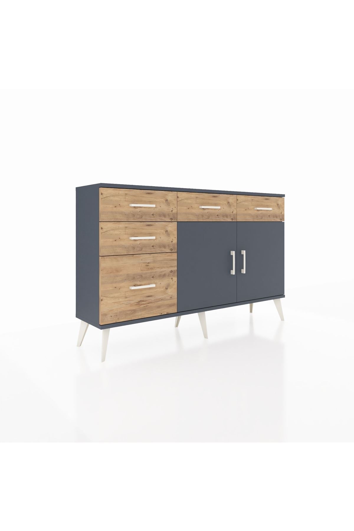 Arges Konsol 2 Raflı 5 Çekmeceli 2 Kapaklı 132x30x83 - S144M046V18A